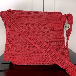 The Sak Red Crochet Crossbody Bag